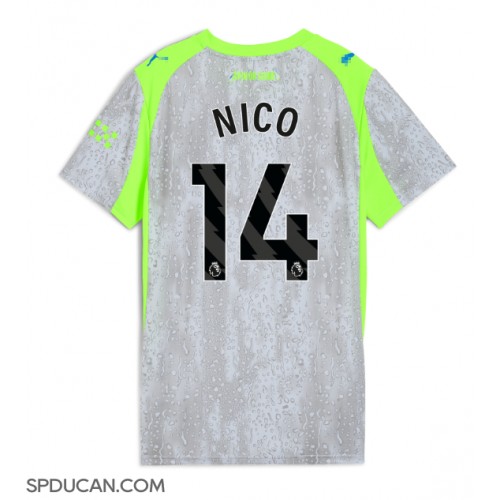 Zenski Nogometni Dres Manchester City Nico Gonzalez #14 Rezervni 2025-26 Kratak Rukav